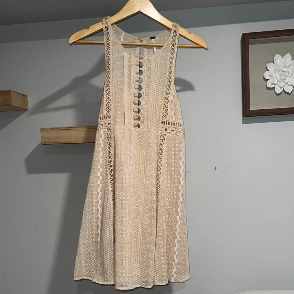 Free‎ people boho Beige Lace Dress
